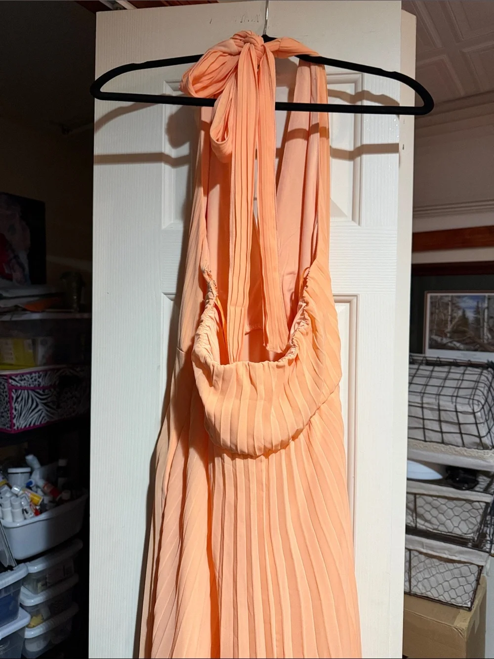 Abercrombie & Fitch Peach Halter Maxi Gown